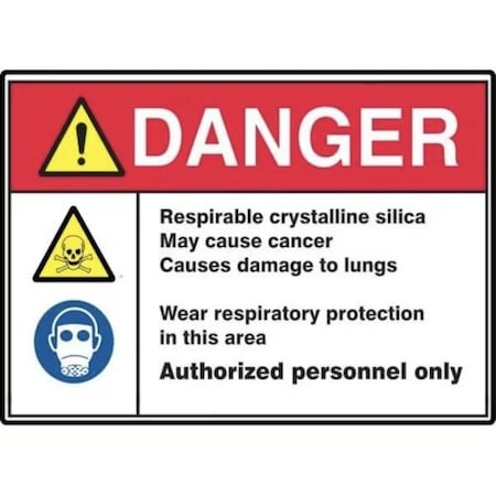 Accuform ANSI ISO DANGER SAFETY SIGN RESPIRABLE MRAW104XT